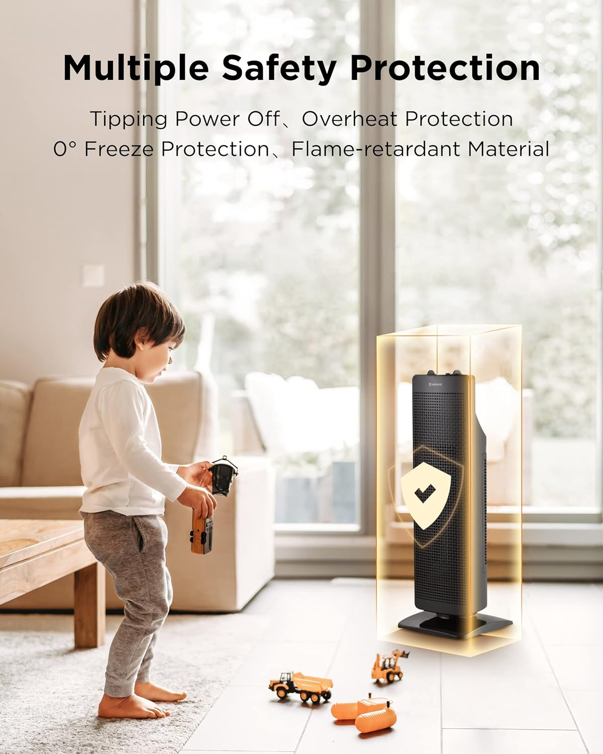 AIRMATE Electric Space Heater for Indoor Use 25"