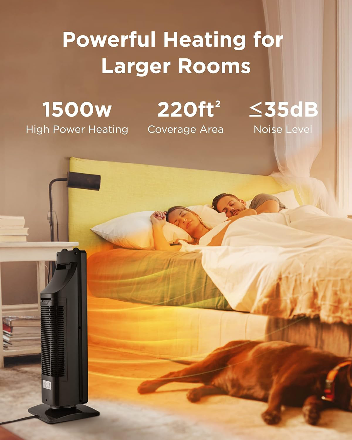 AIRMATE Electric Space Heater for Indoor Use 25"