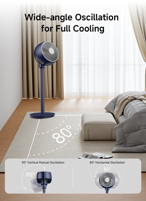 AIRMATE Standing Fan for Bedroom, 9" Blade Pedestal Fan with Remote