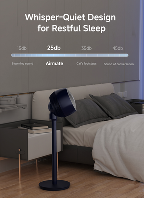 AIRMATE Standing Fan for Bedroom, 9" Blade Pedestal Fan with Remote